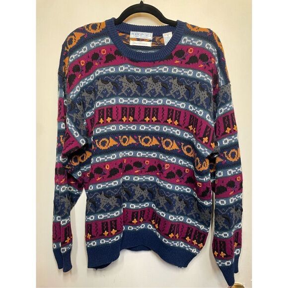Vintage Northern Isles Crewneck Equestrian Sweater Size XL - Picture 1 of 16